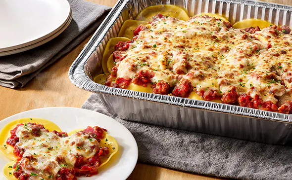 Cheese ravioli with marinara or meat sauce family-size from Olive Garden menu