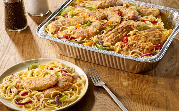 Chicken Scampi family-size meal from Olive Garden menu garlic butter pasta