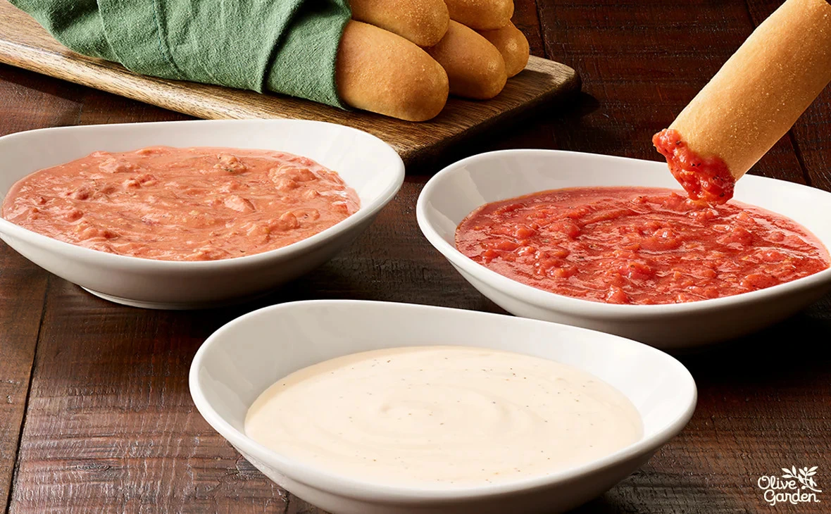 Dipping Sauces Includes Breadsticks at olive garden