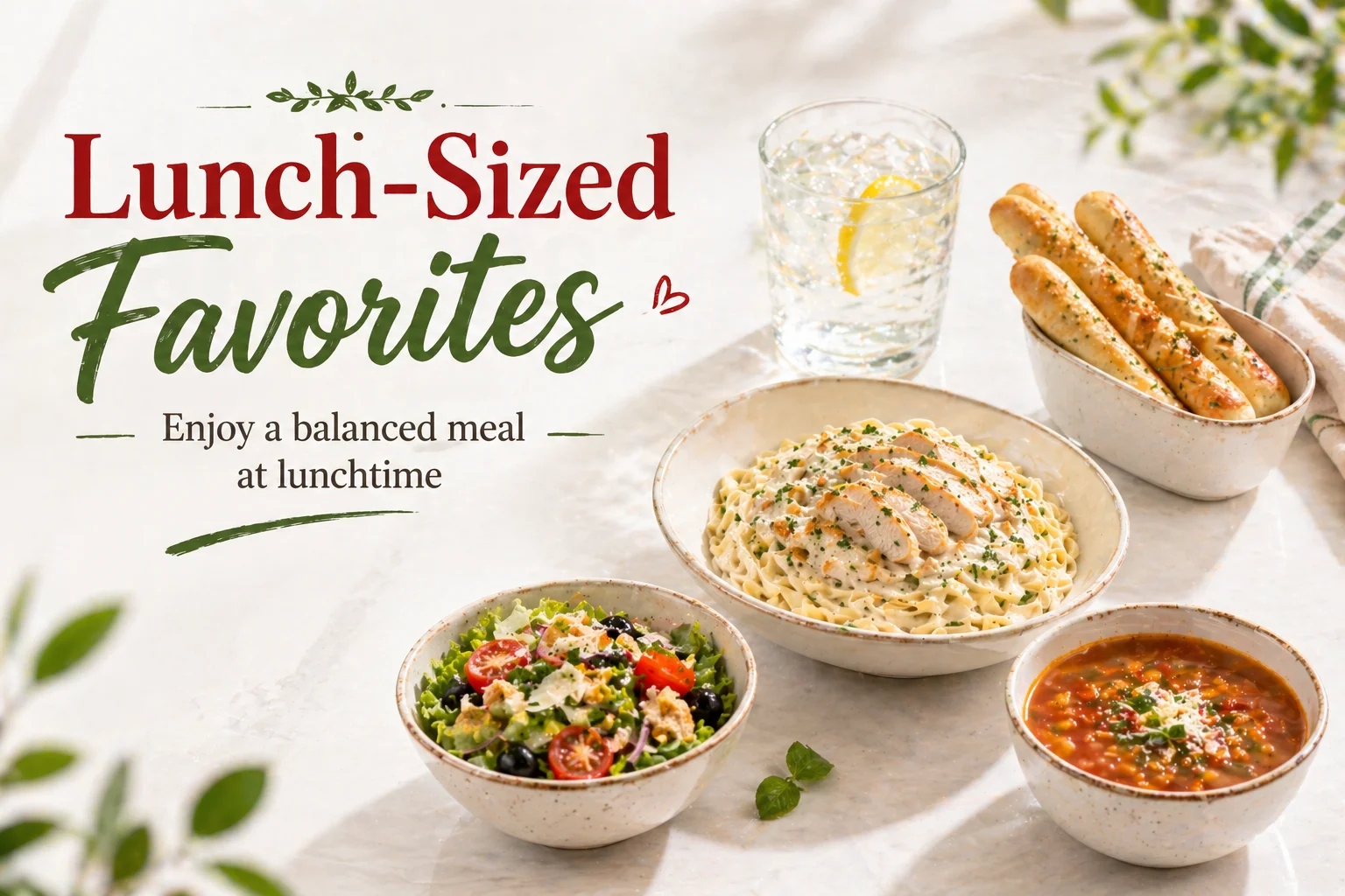 Lunch-Sized Favorites deal at olive garden