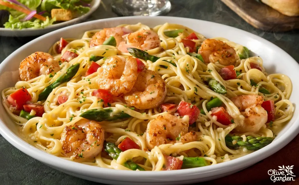Shrimp Scampi pasta from Olive Garden menu garlic butter seafood dish