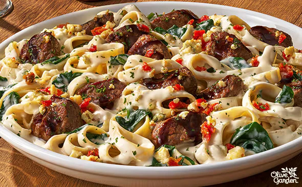 Steak Gorgonzola Alfredo, Grilled steak with gorgonzola cheese.