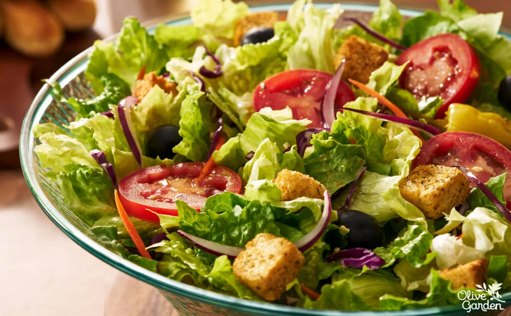 Famous house salad from Olive Garden menu fresh Italian-style salad