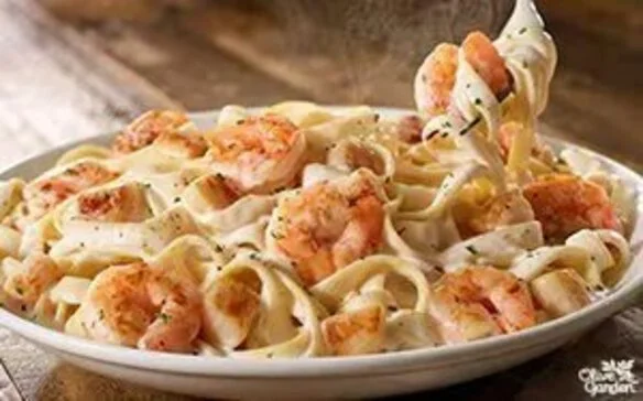 Seafood Alfredo pasta from Olive Garden menu creamy seafood combination