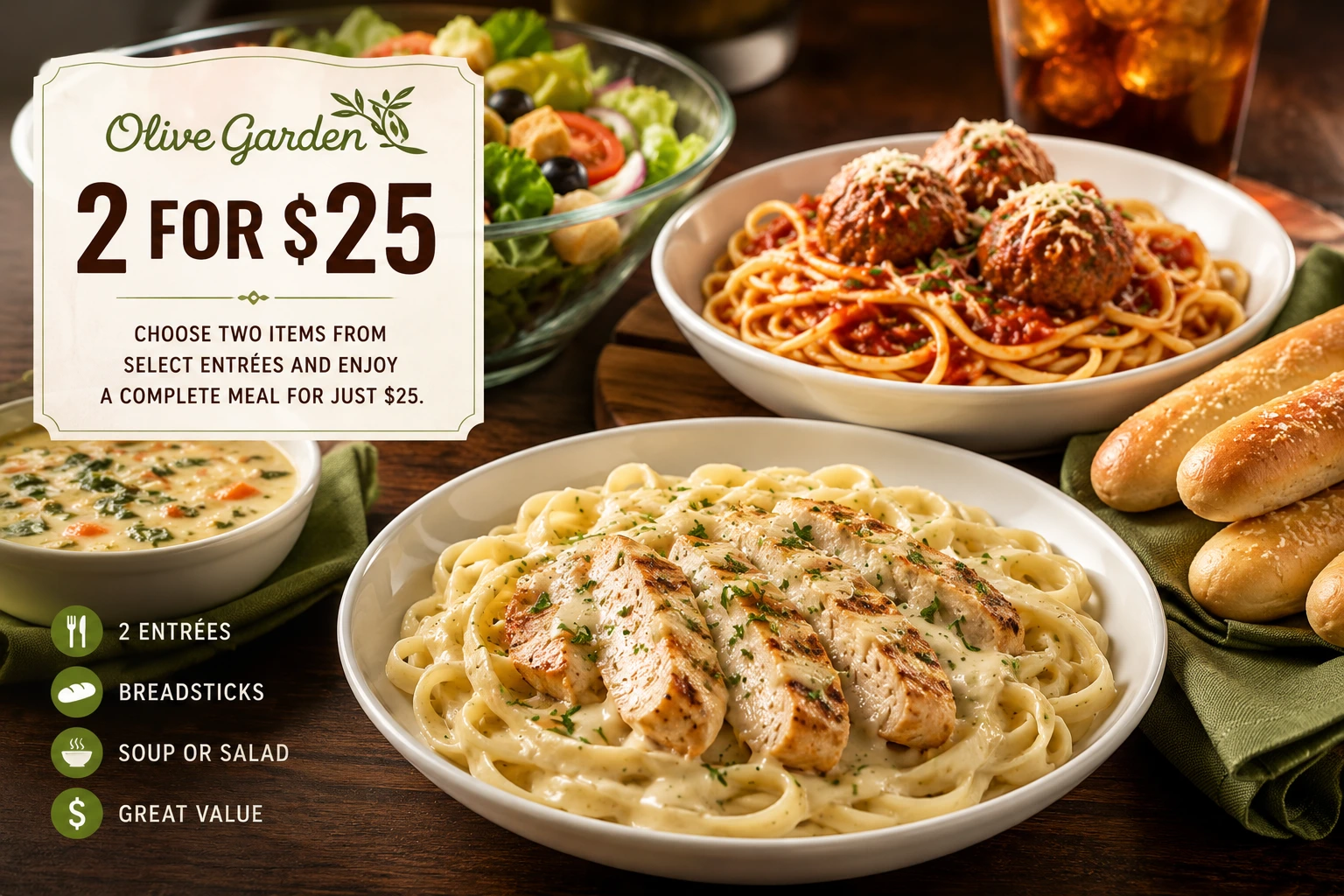 Olive Garden Special 2 for $25