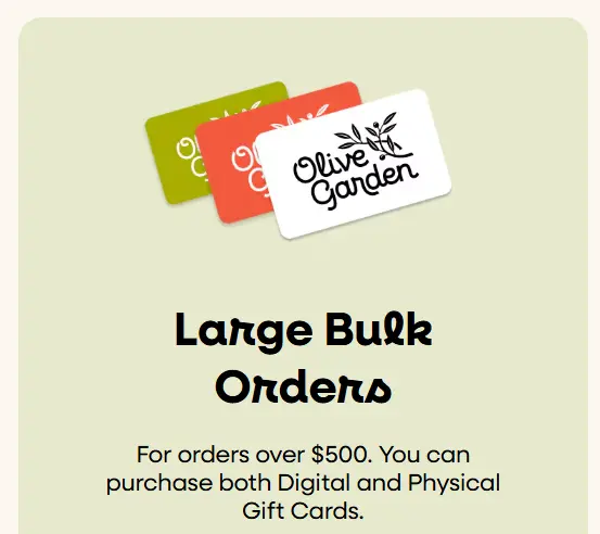 Olive Garden Bulk Gift Card