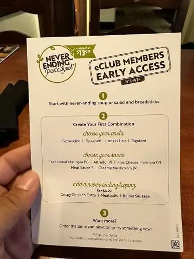 Olive Garden eClub member access