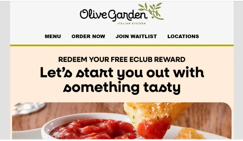 Olive Garden Birthday eclub Email