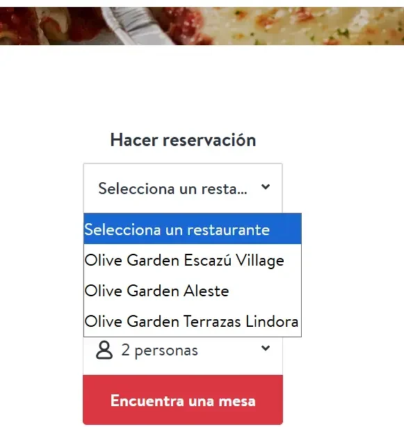 Olive garden reservation Restaurants